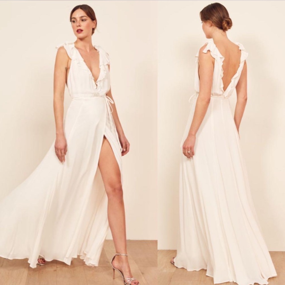 Reformation Peppermint Cream Boho Romantic Wedding Dress